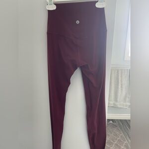 Lululemon Deep Red High-Rise Leggings
